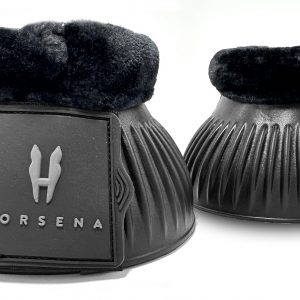 Horsena Pro-Light Faux Fur Over Reach Boots - Black/Black